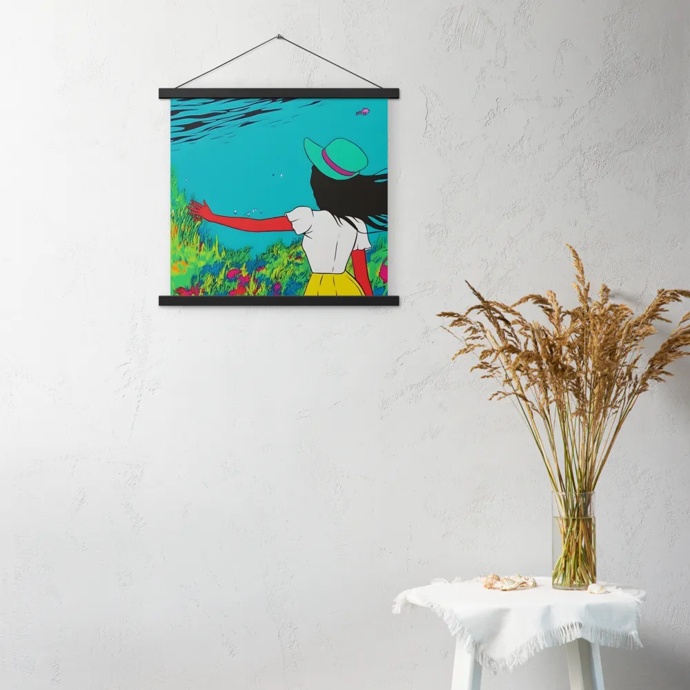 Whimsical Encounter | Poster With Black Wood Hanger | 18″×18″