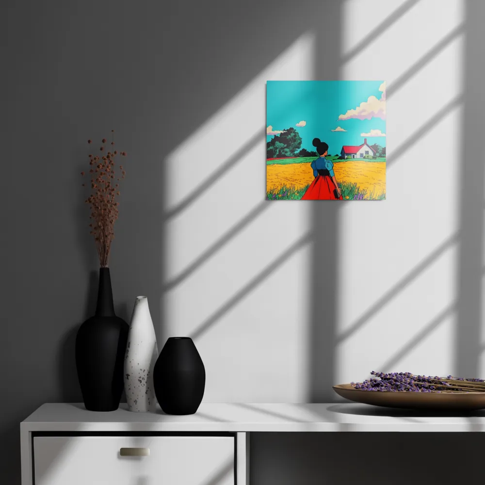 Whispers of a Sunlit Meadow | Metal Print | 12″×12″