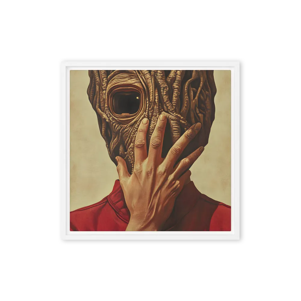 The Mask of Roots | Canvas with White Frame | 16″×16″
