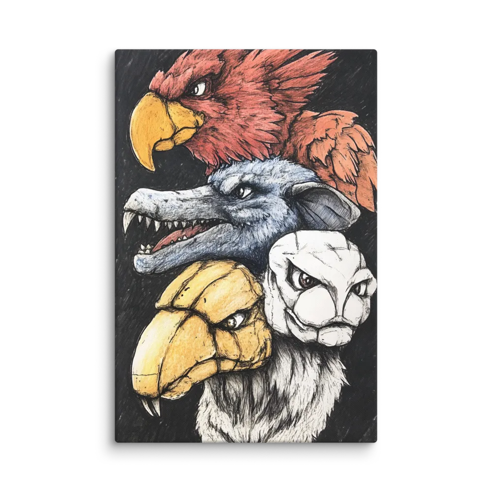 Mythical Beasts in Harmony | Canvas | 32″×48″