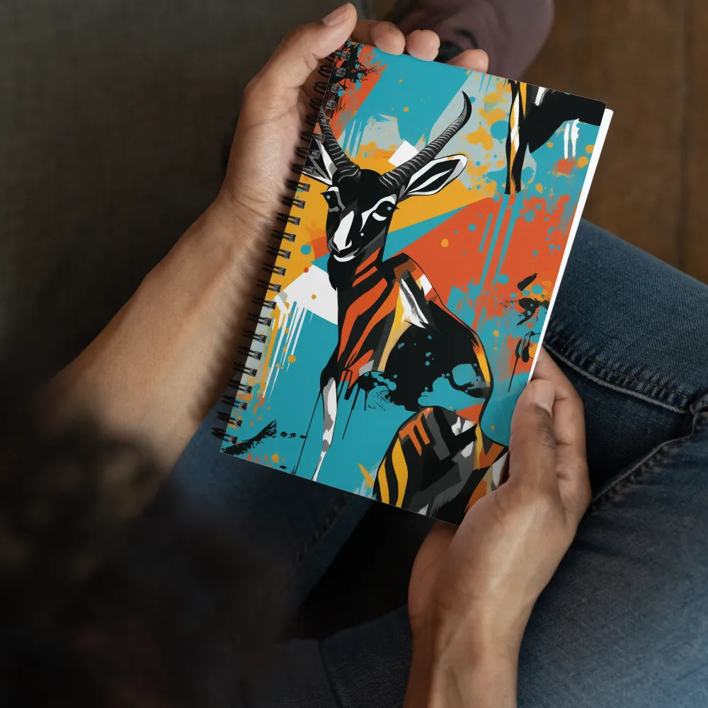 Dynamic Antelope in Vivid Abstract | Spiral Notebook