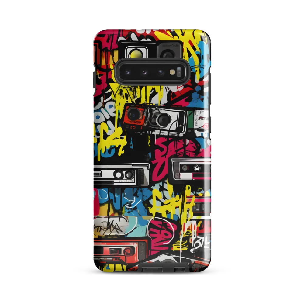 Urban Nostalgia: A Retro Cassette Explosion | Phone Case |  S10 Plus | Tough Case | Glossy