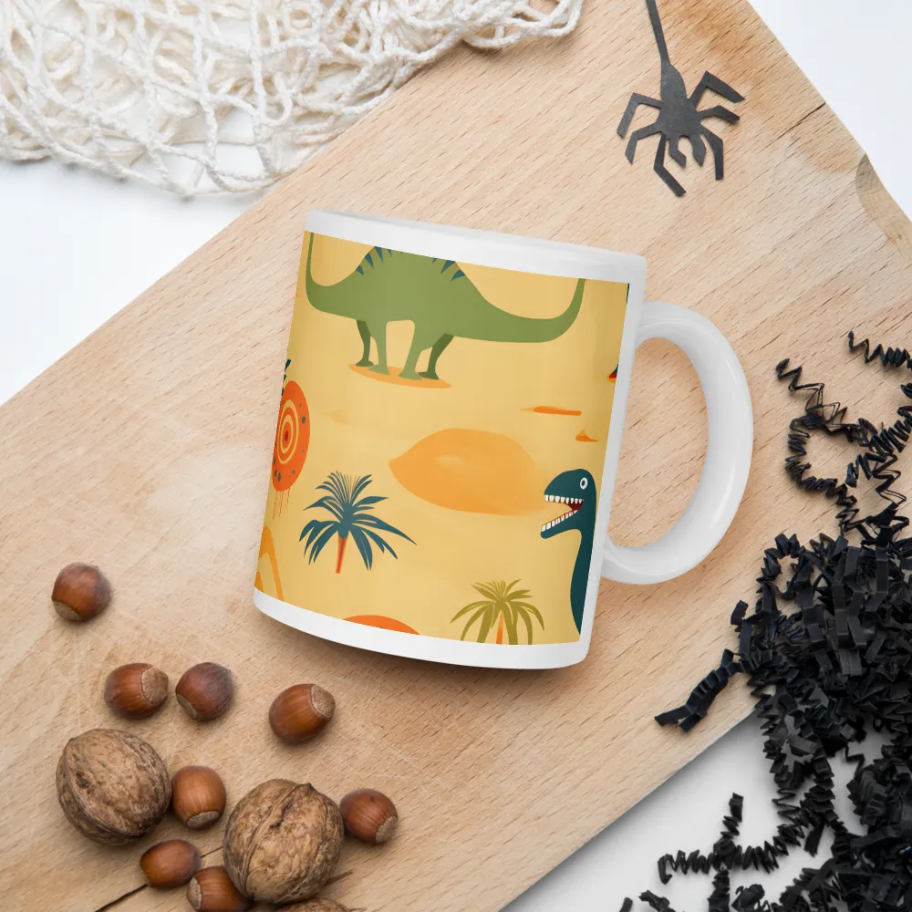 Dinosauria Delight: A Colorful Prehistoric Adventure | Mugs | Multiple Sizes & Colors