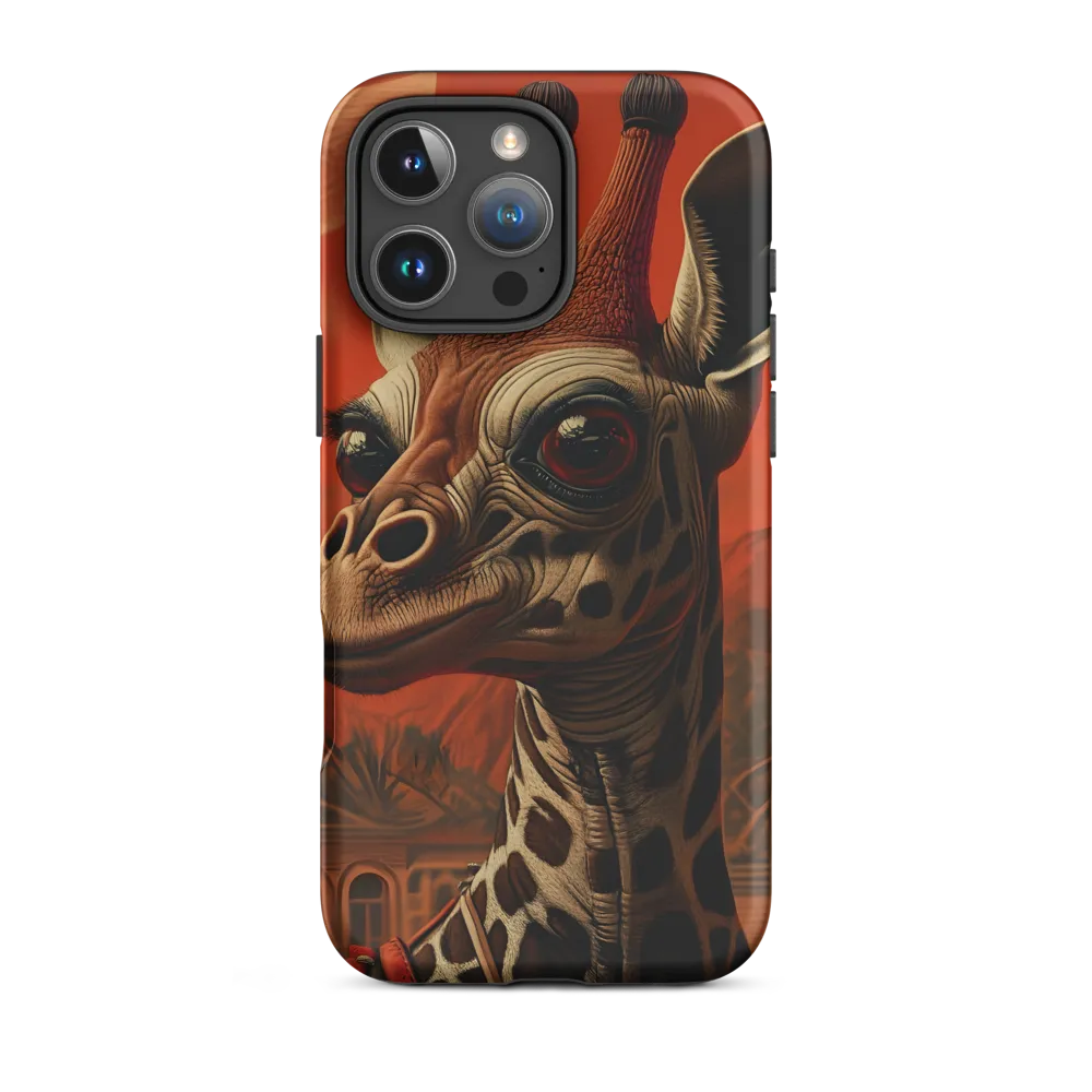 Whimsical Giraffe in an Orange Dreamscape