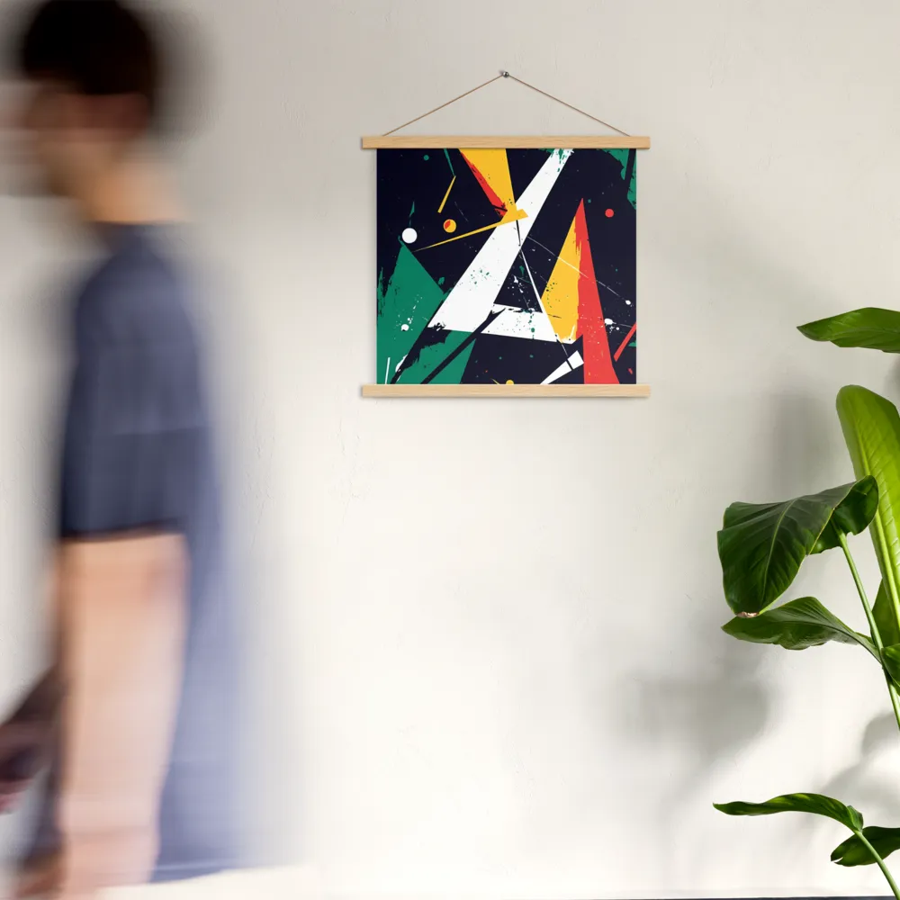 Dynamic Geometries | Poster With Oak Wood Hanger | 18″×18″