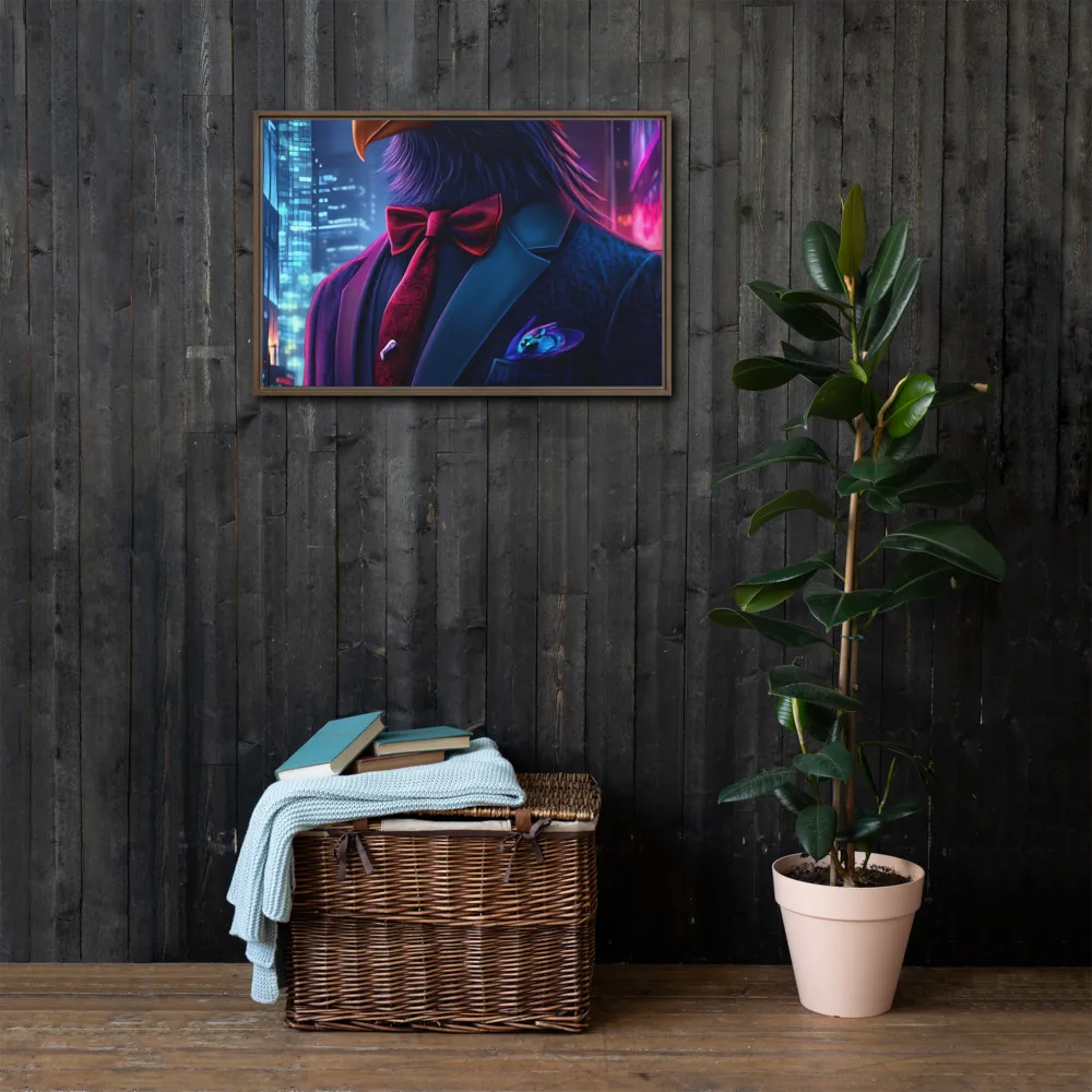 The Dapper Avian | Canvas with Brown Frame | 20″×30″