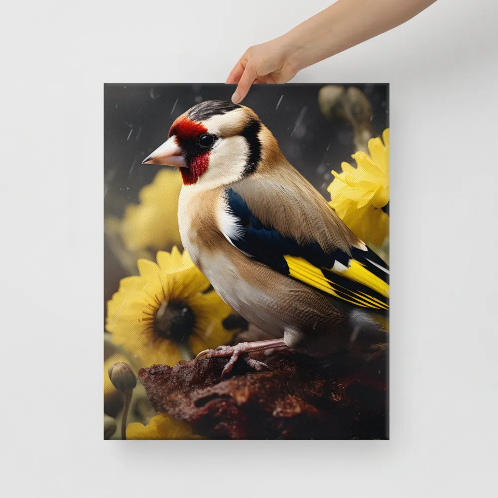 Harmony in Nature: A Goldfinch Amidst Blooms