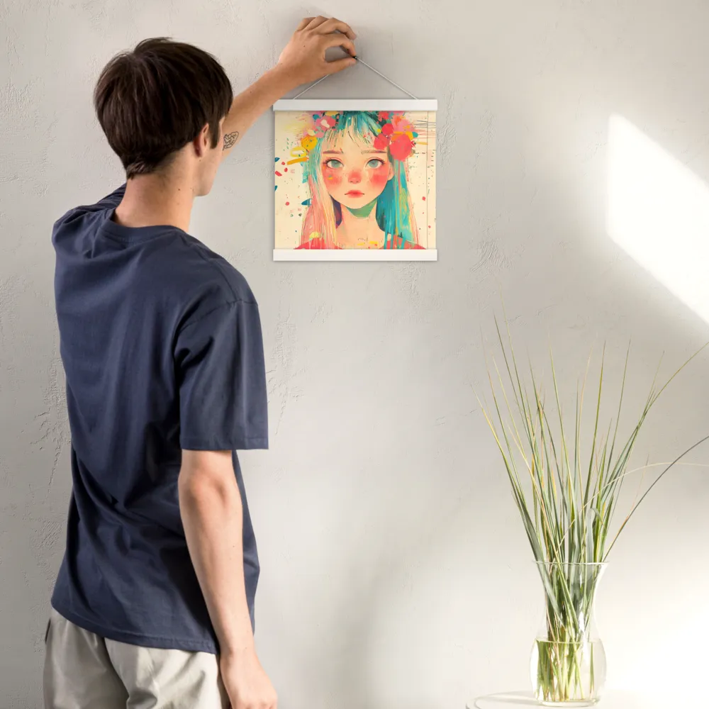 Whimsical Blossom | Poster With White Wood Hanger | 12″×12″