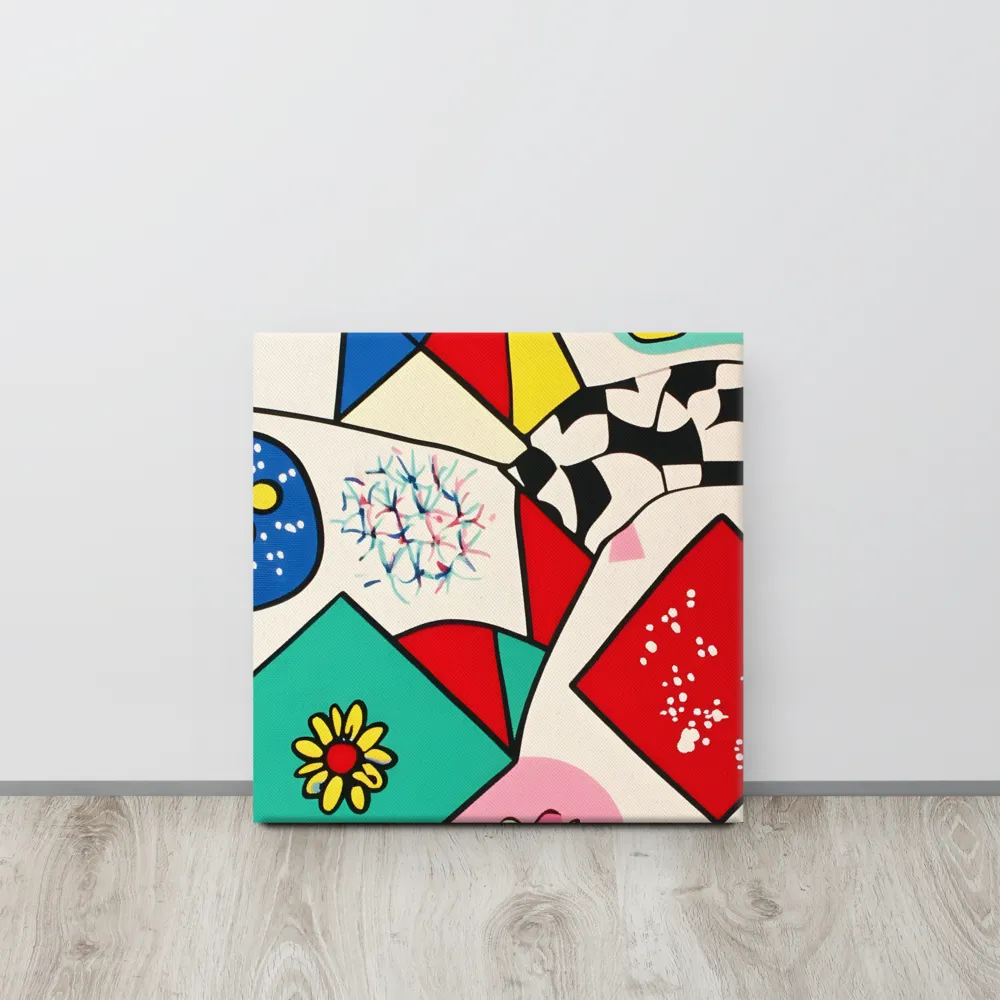 Joyful Geometry: A Playful Dance of Shapes and Colors | Canvas | 16″×16″