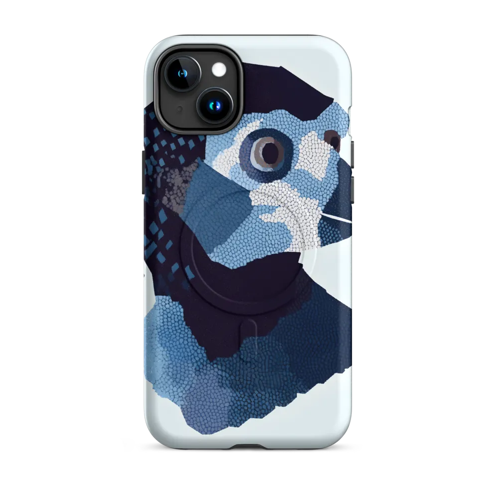Abstract Avian Portrait in Blue