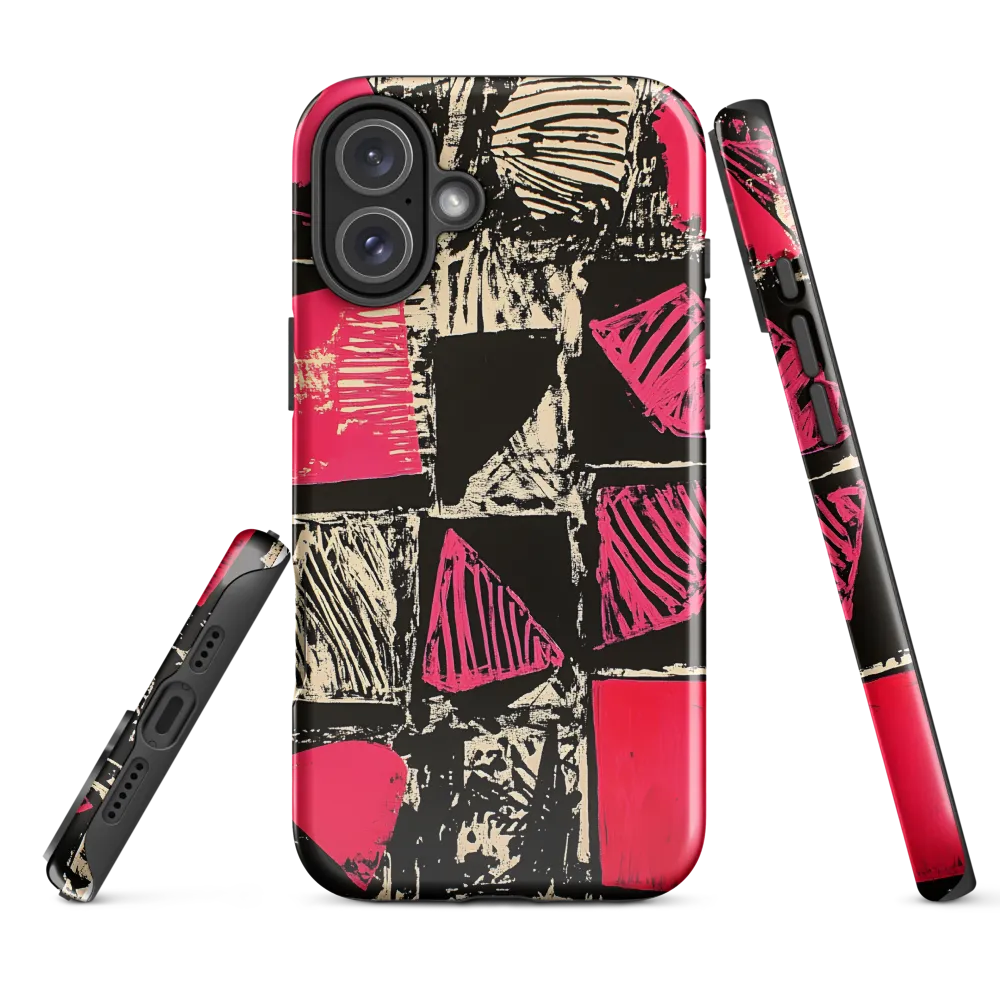 Geometric Symphony in Pink and Black
