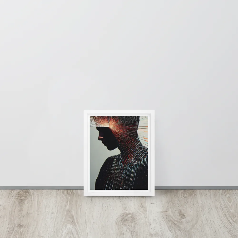 Radiant Reflection: An Abstract Journey of Thought | Canvas with White Frame | 8″×10″