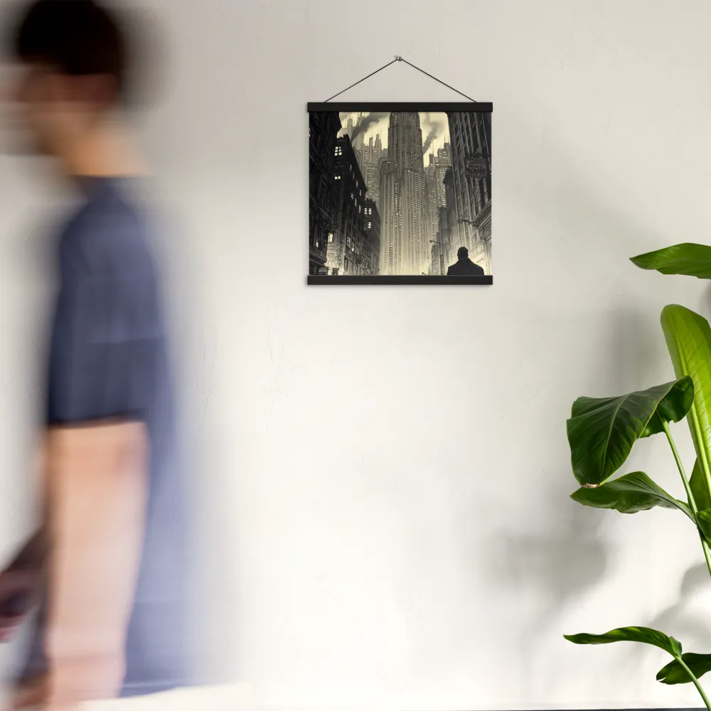 Echoes of the City | Poster With Black Wood Hanger | 16″×16″