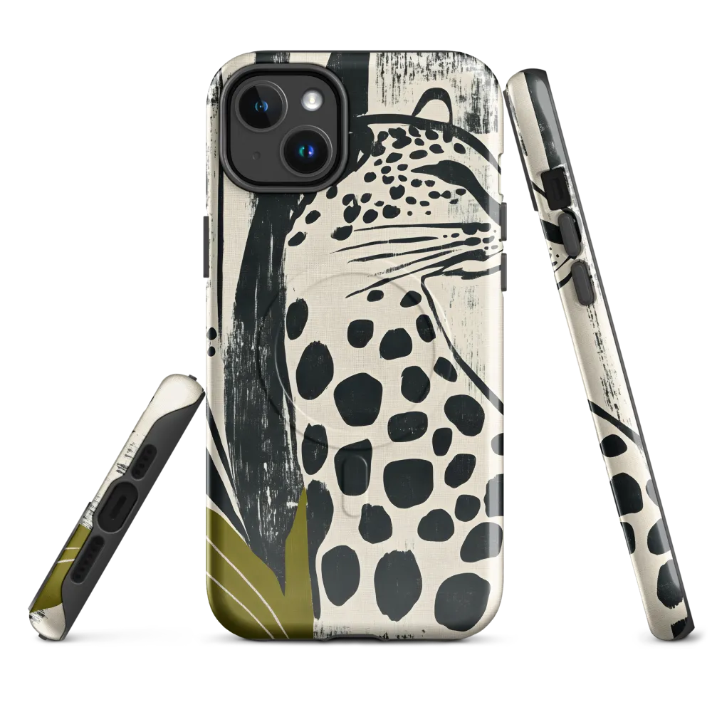 Leopard in Silhouette: A Modern Appeal | Phone Case |  14 Plus | MagSafe® Tough Case | Glossy