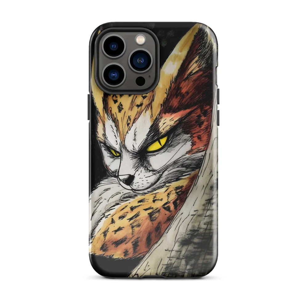 Fierce Gaze of the Wild Cat | Phone Case |  13 Pro Max | Tough Case | Glossy