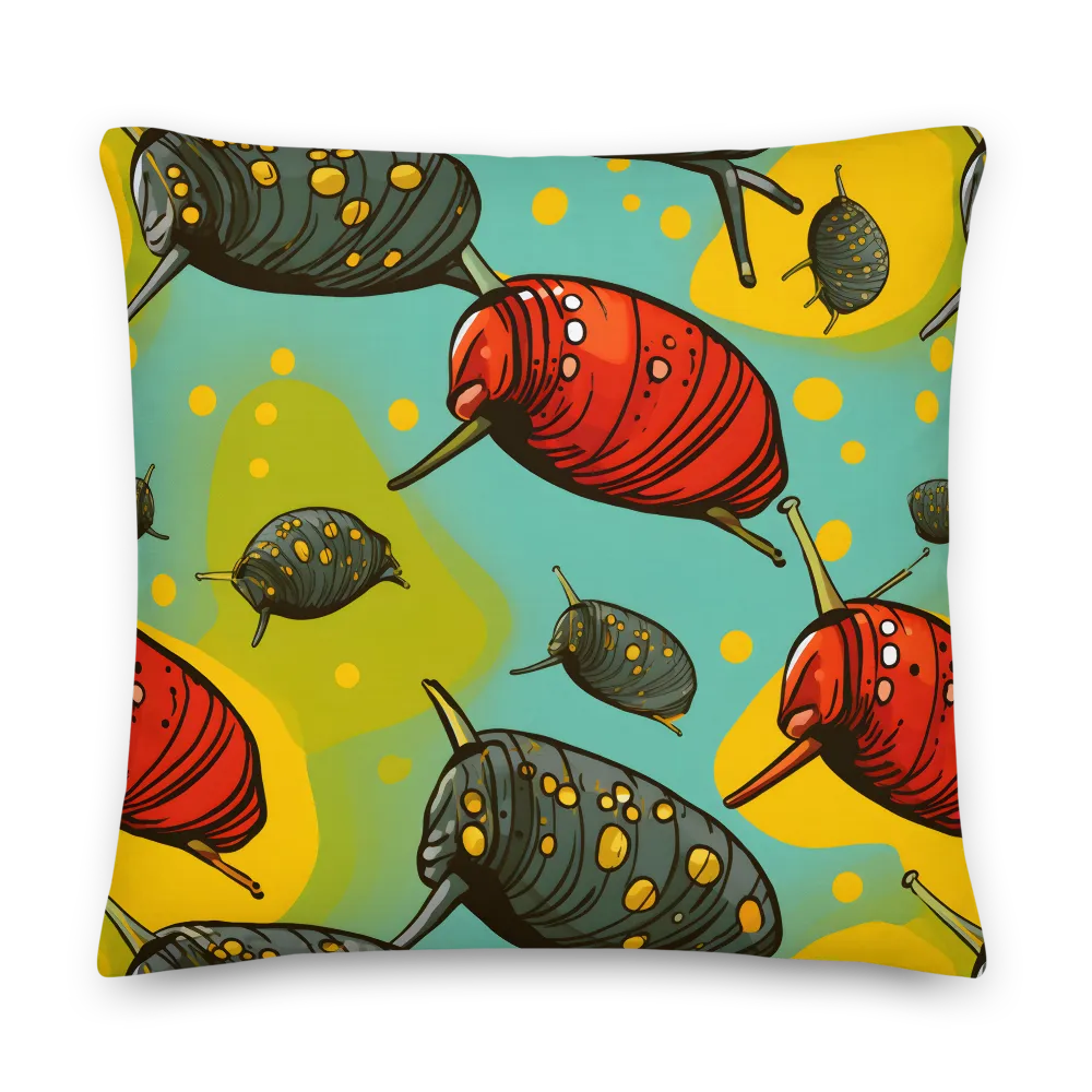 Whimsical Snails in Motion | Pillow | 22″×22″