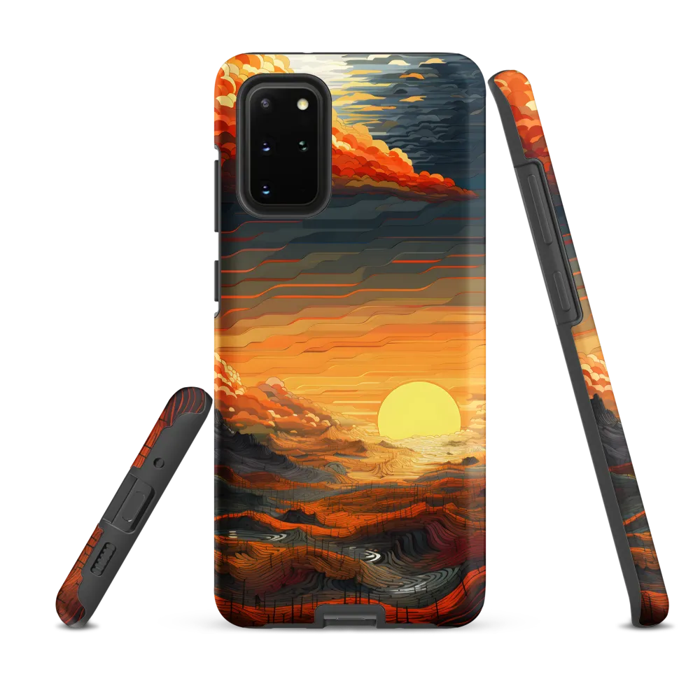 Ethereal Sunset: A Serene Landscape in Flowing Forms