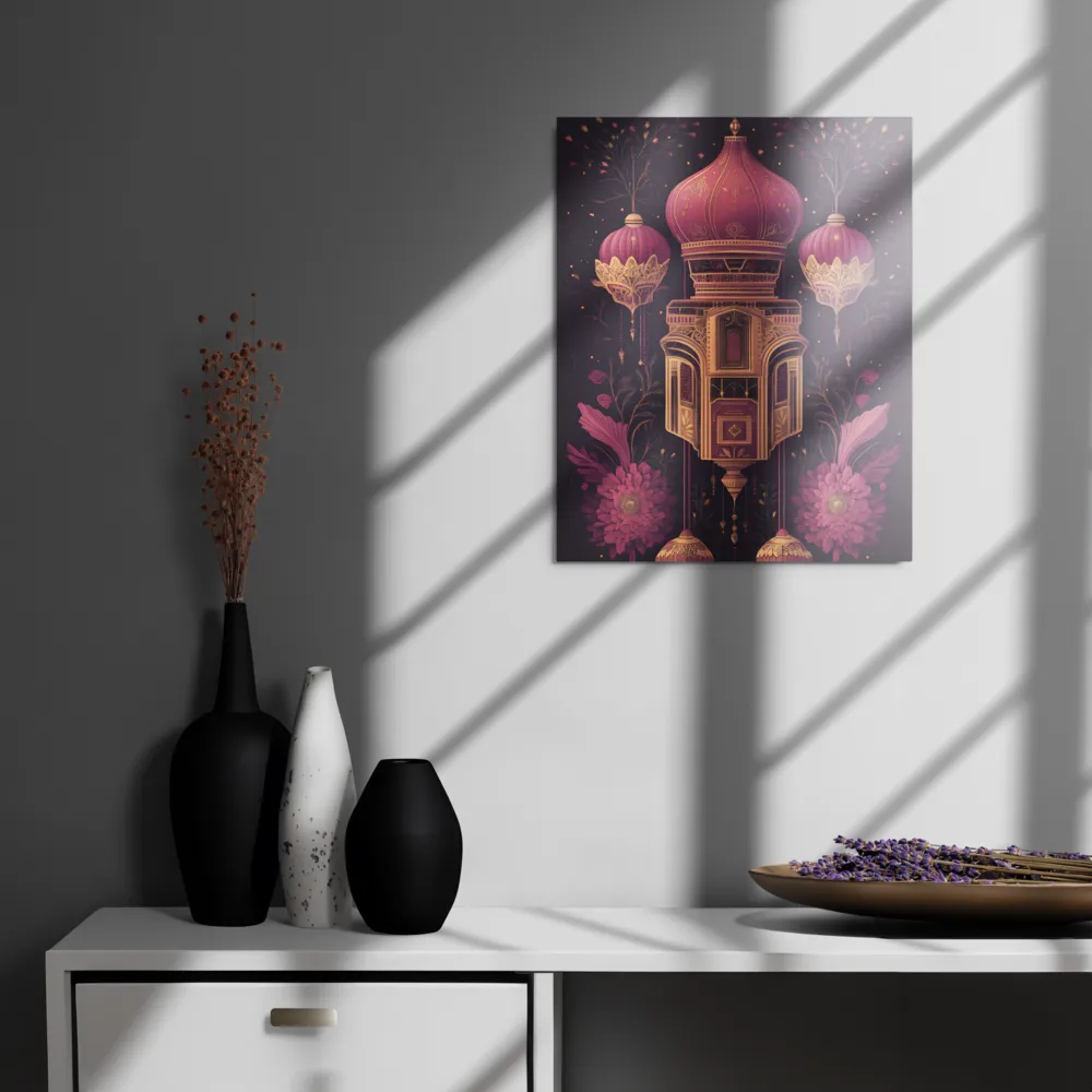 Ornate Harmony: A Digital Floral Architecture | Metal Print | 16″×20″