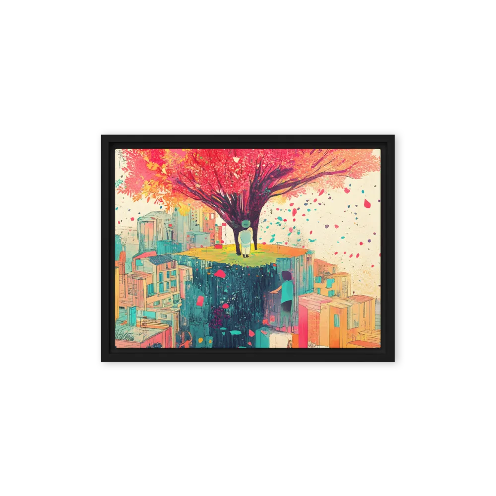 Whispers of Urban Dreams | Canvas with Black Frame | 12″×16″