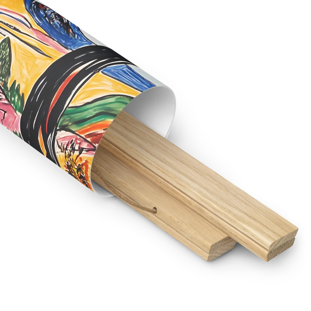 Vibrant Nature's Embrace | Poster With Oak Wood Hanger | 10″×10″