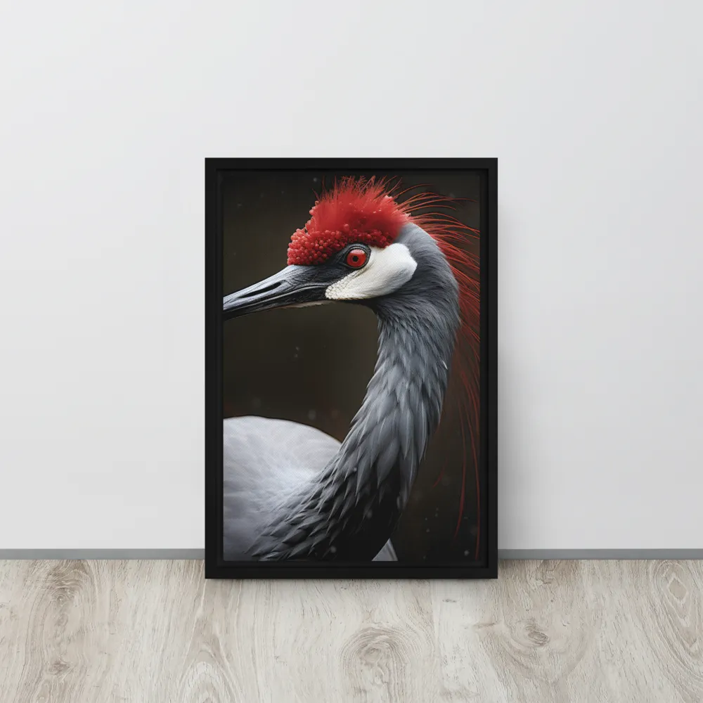 Ember-Crested Elegance | Canvas with Black Frame | 12″×18″