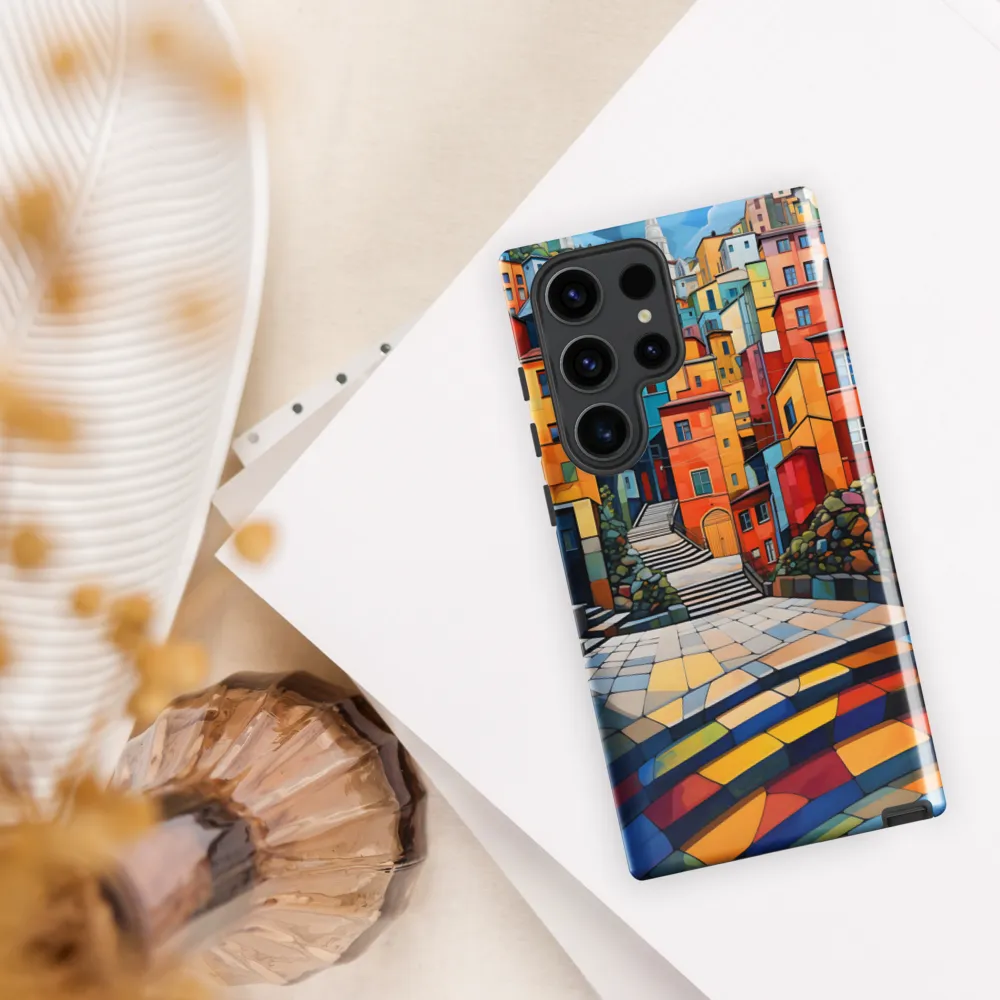 Vibrant Village: A Cubist Journey