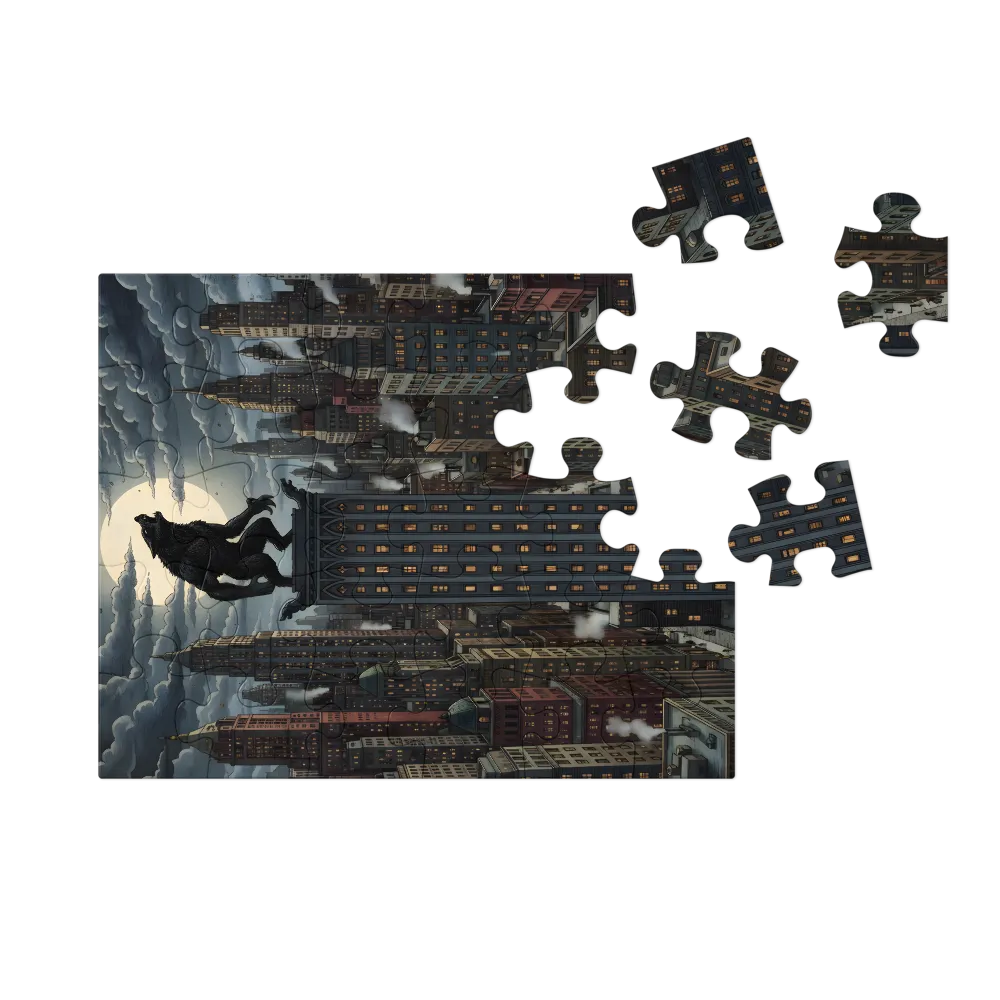 Rooftop Howl 
 Jigsaw Puzzle in Tin Box