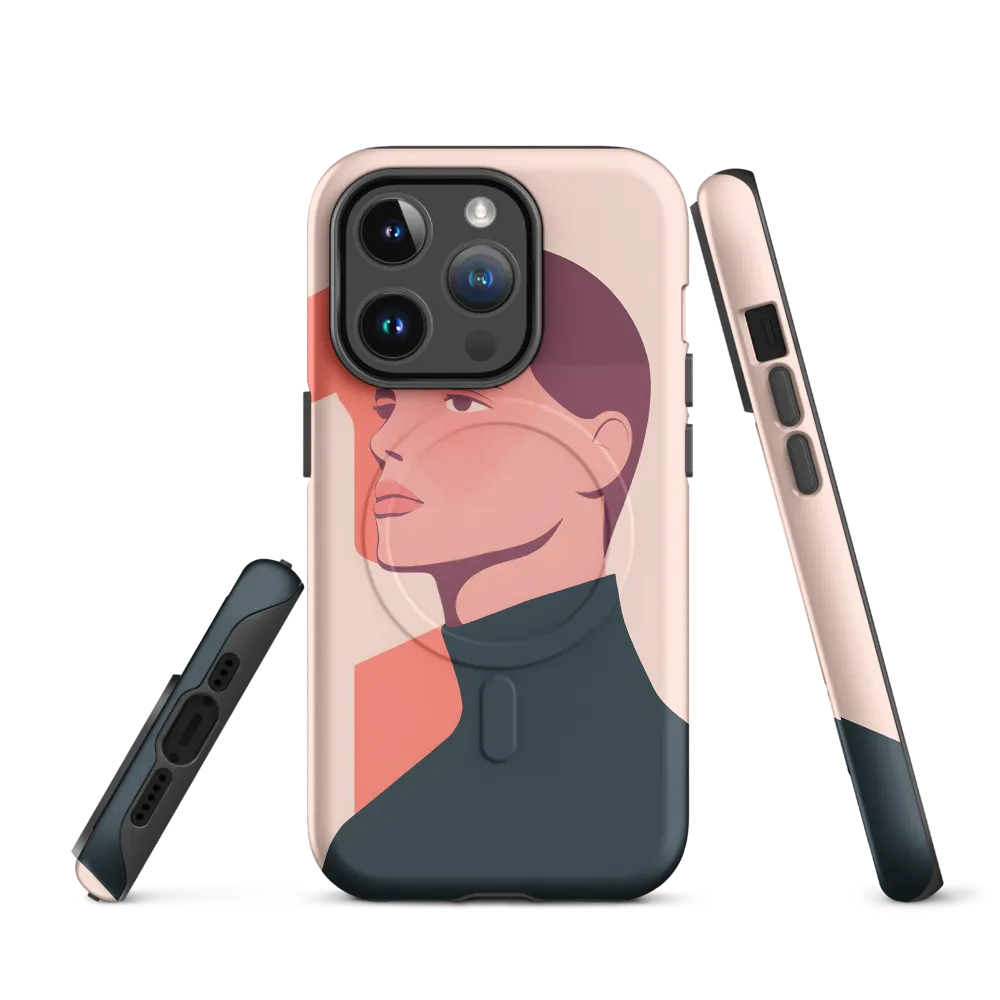 Contemplative Portrait in Minimalism | Phone Case |  14 Pro | MagSafe® Tough Case | Matte