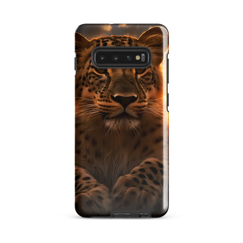 Regal Presence: The Leopard at Sunset | Phone Case |  S10 Plus | Tough Case | Glossy