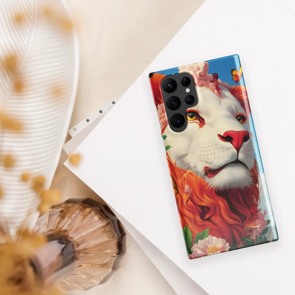 Majestic Lion Amidst Floral Splendor