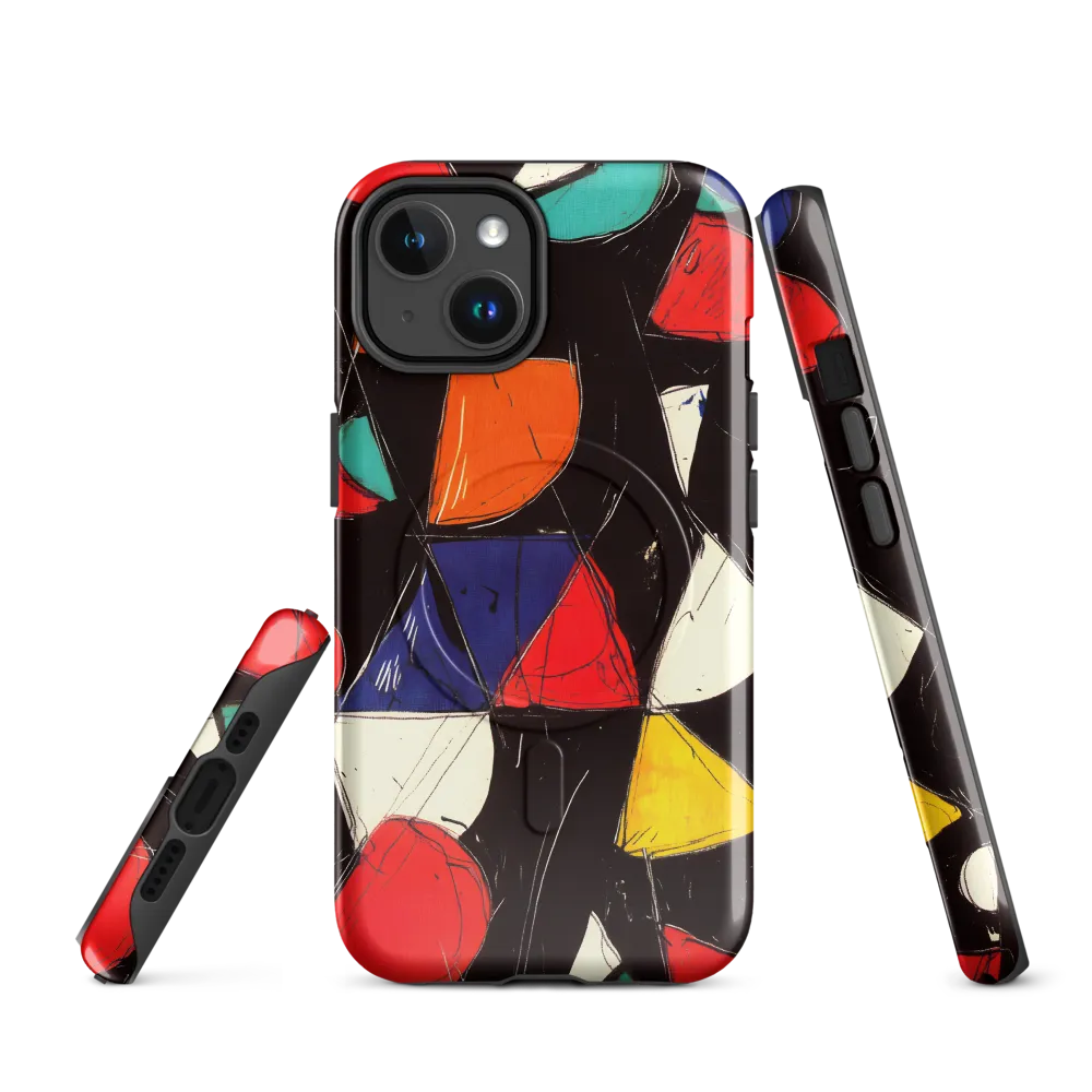 Vibrant Geometric Symphony | Phone Case |  14 | MagSafe® Tough Case | Glossy