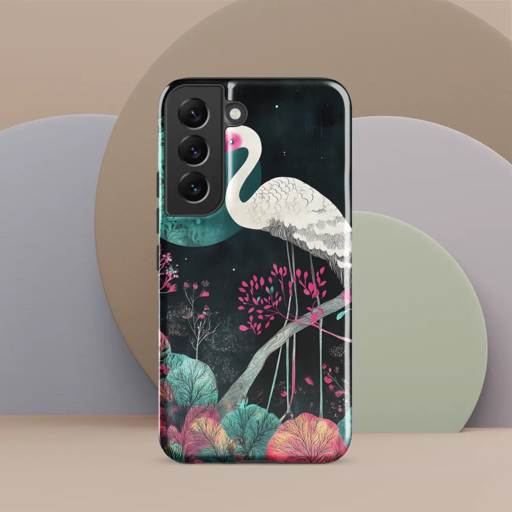 Ethereal Presence: Heron in a Floral Dreamscape
