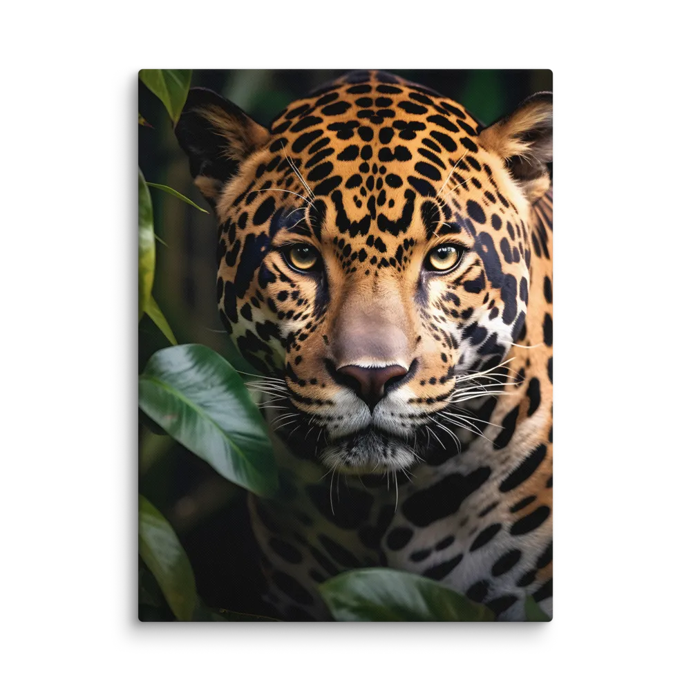 The Intensity of Nature: A Jaguar’s Gaze | Canvas | 24″×32″
