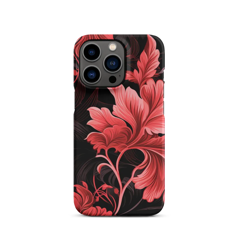 Tropical Elegance in Red | Phone Case |  13 Pro | Snap Case | Matte