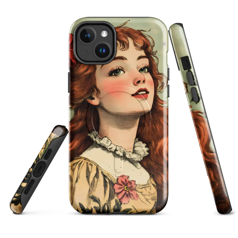 Whimsical Portrait of a Flower-Adorned Girl