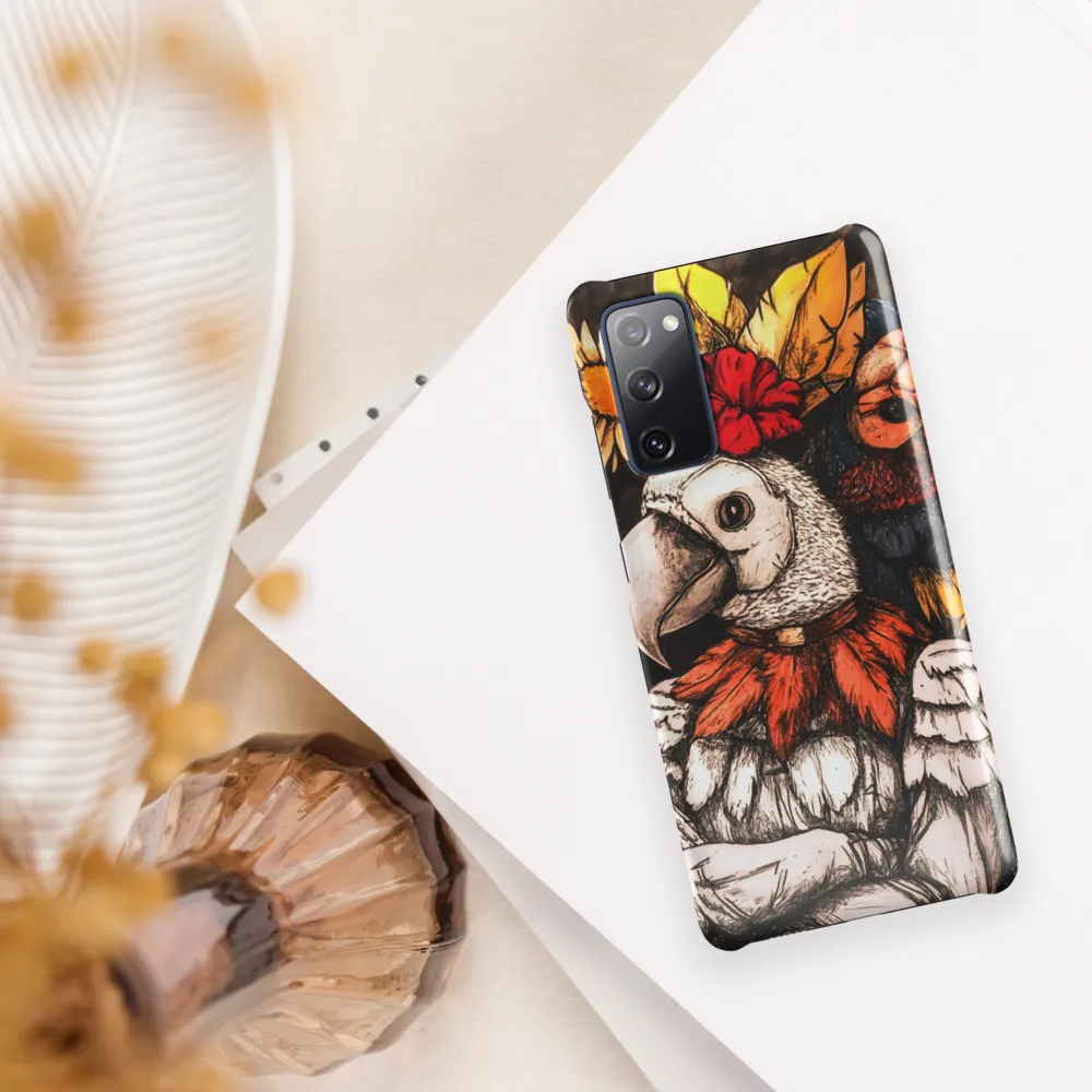The Surreal Guardian: A Dance of Feathers and Flowers