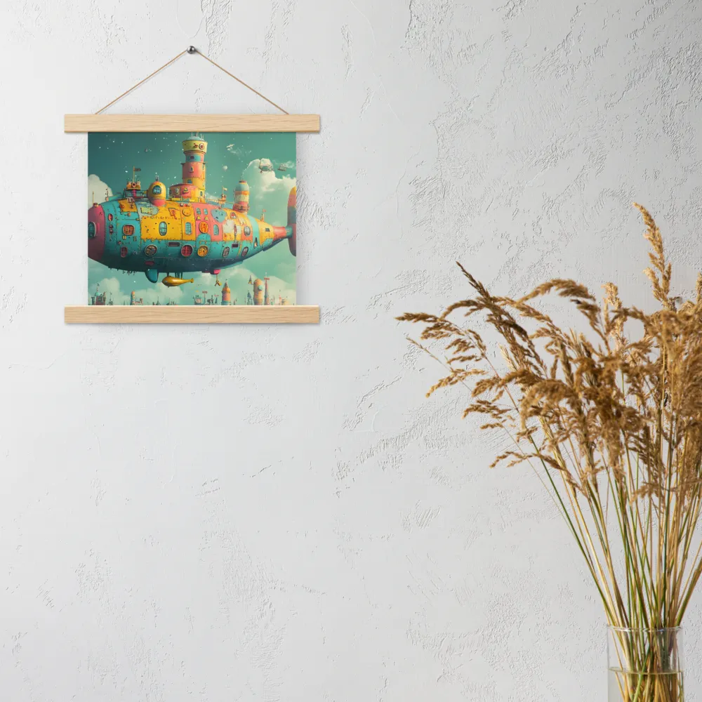 Submerged Dreams: A Whimsical Voyage | Poster With Oak Wood Hanger | 10″×10″