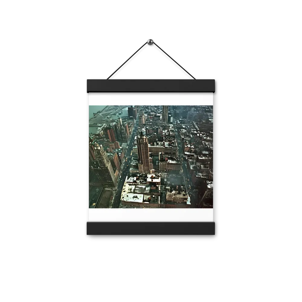 Aerial Symphony of Urban Life | Poster With Black Wood Hanger | 8″×10″
