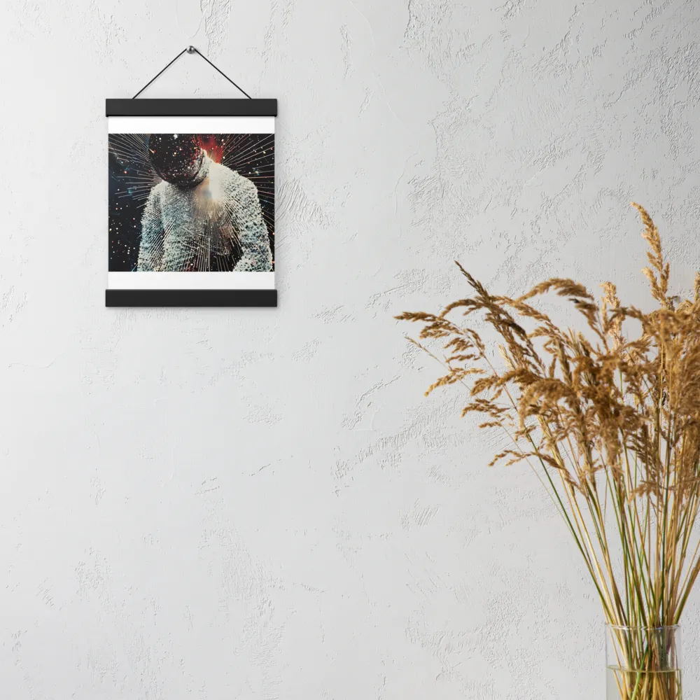 Ethereal Astronaut: A Journey Through the Cosmos | Poster With Black Wood Hanger | 8″×10″