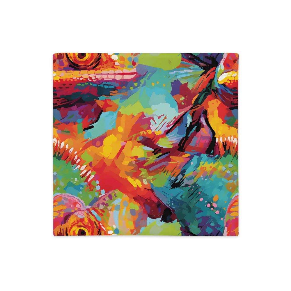 Colorful Lizard: An Abstract Adventure | Pillow Case | 18″×18″