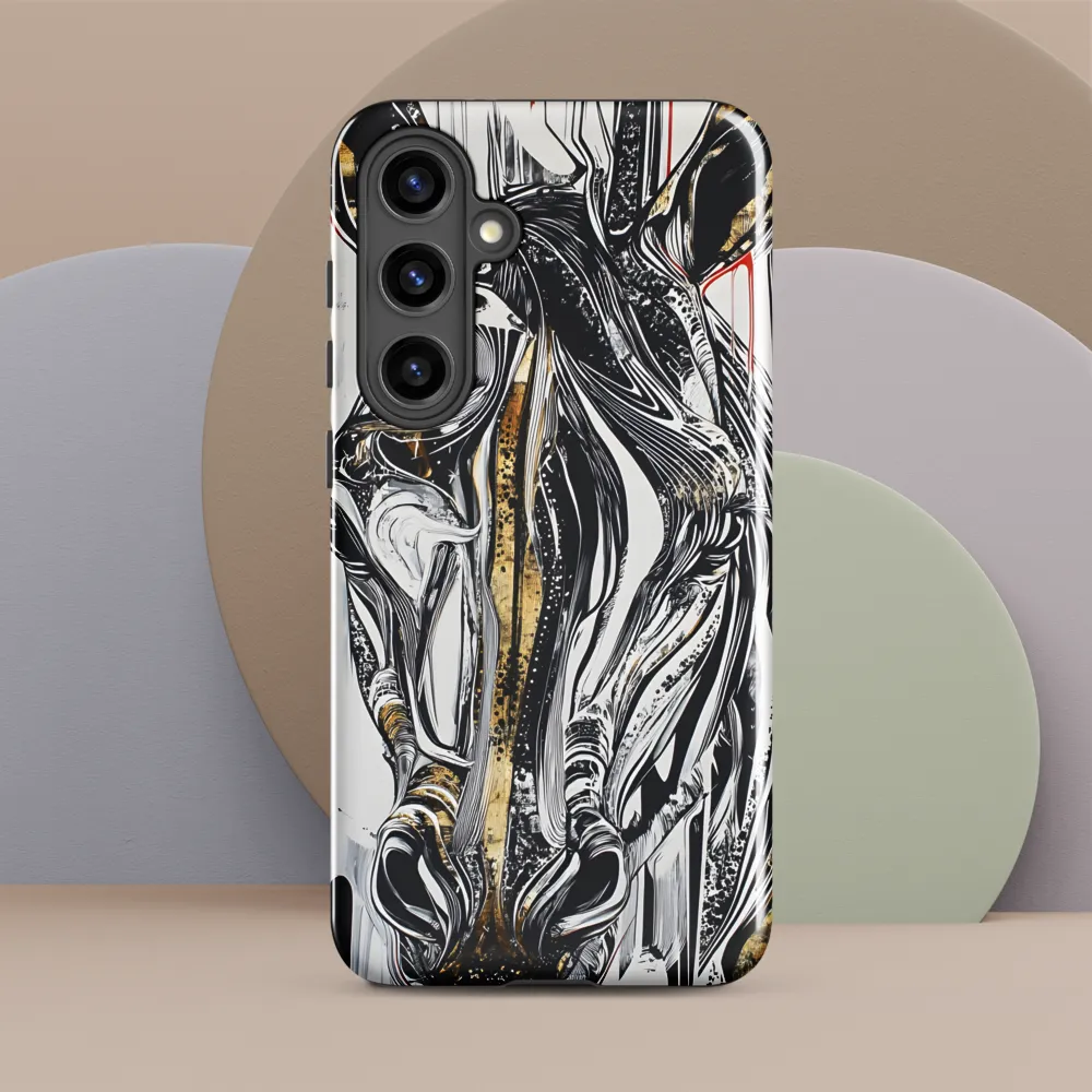 Ethereal Majesty: The Abstract Zebra | Phone Case |  S24 Plus | Tough Case | Glossy