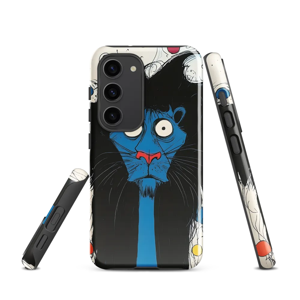 Whimsical Blue Lion
