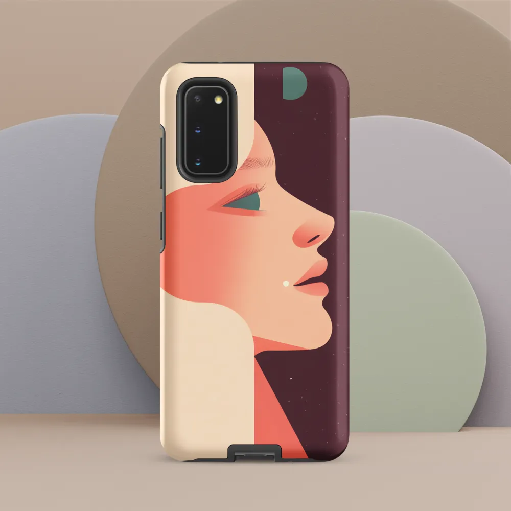 Profile in Peach and Burgundy