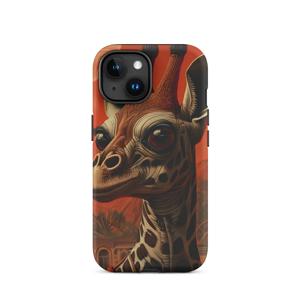 Whimsical Giraffe in an Orange Dreamscape