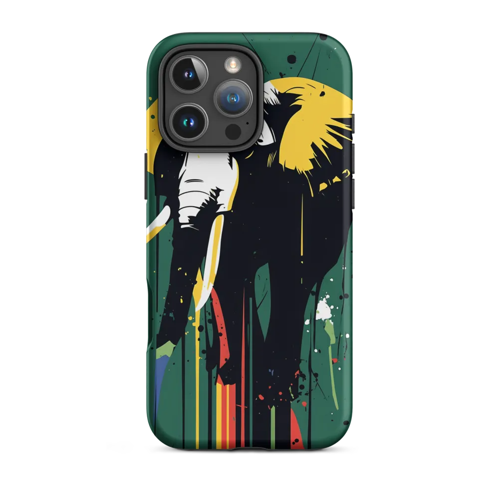 Dripping Elephant — Graphic Stencil on Green