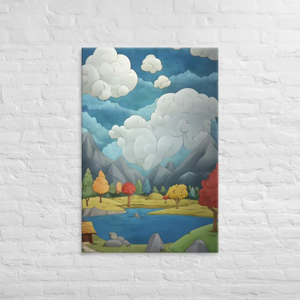 Whimsical Serenity: A Tranquil Landscape | Canvas | 32″×48″