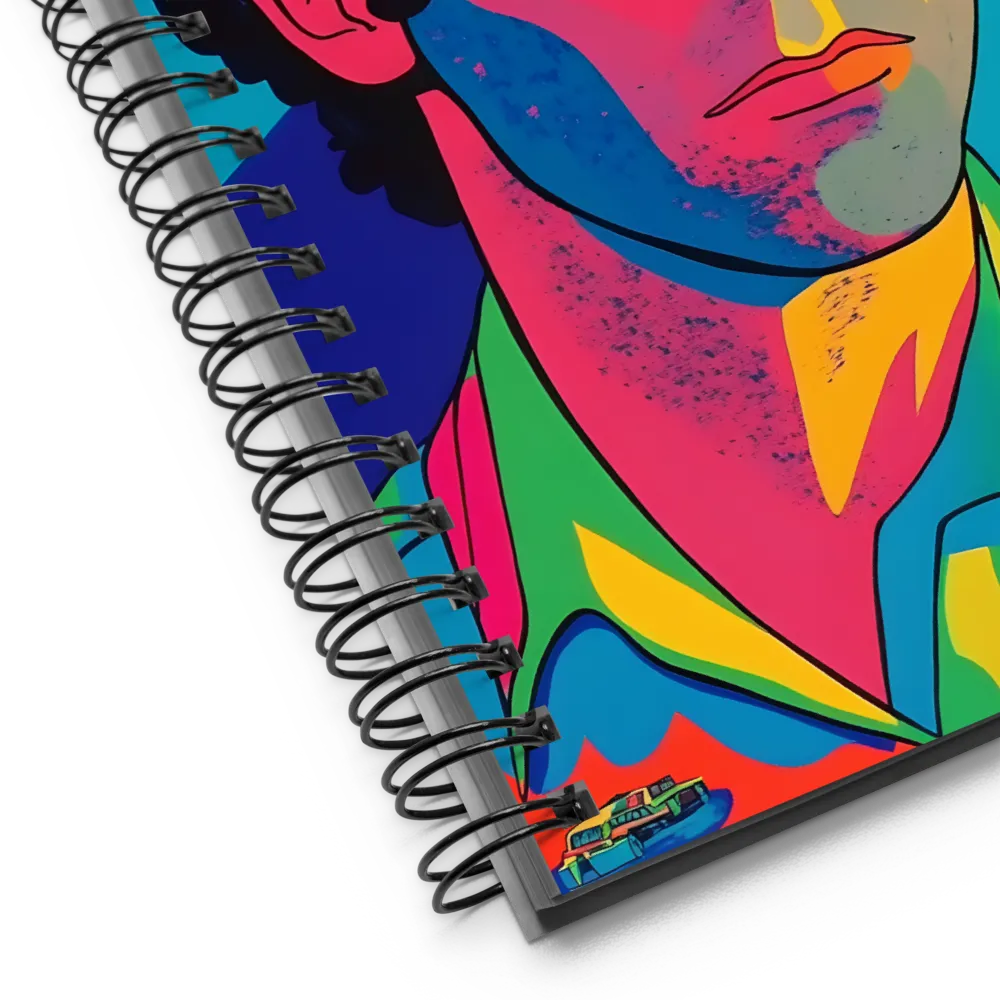 Electric Visage: A Portrait of Vibrance | Spiral Notebook