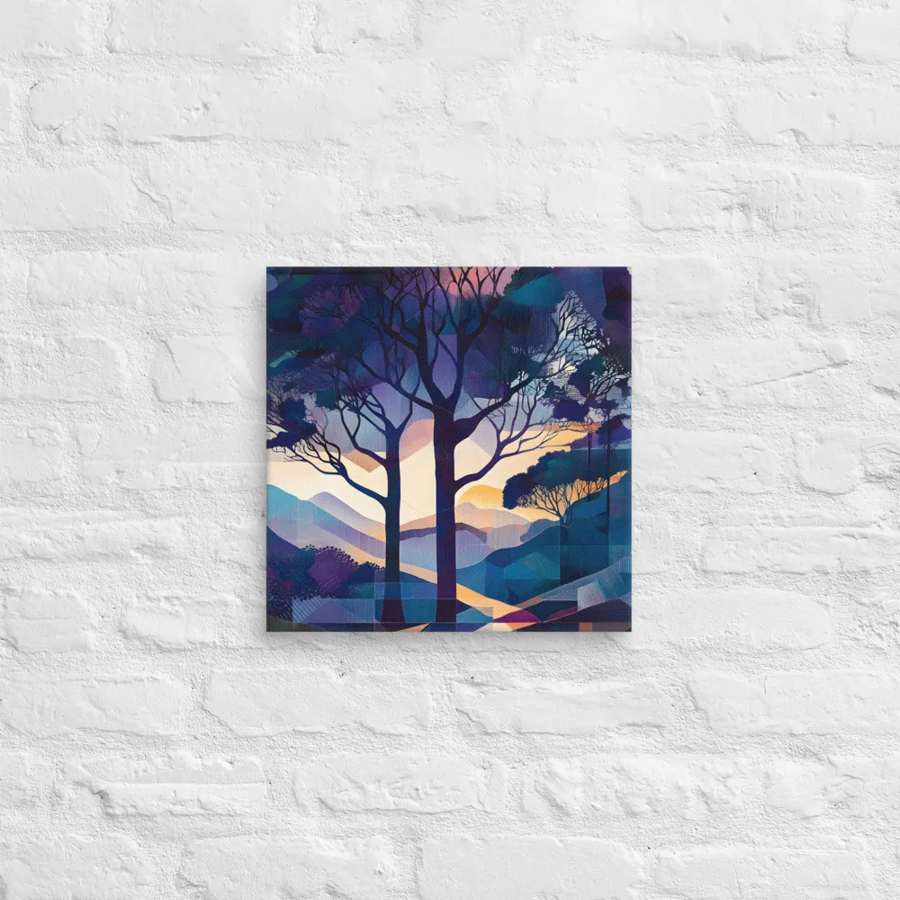 Tranquil Geometry: A Journey Through Color | Canvas | 14″×14″