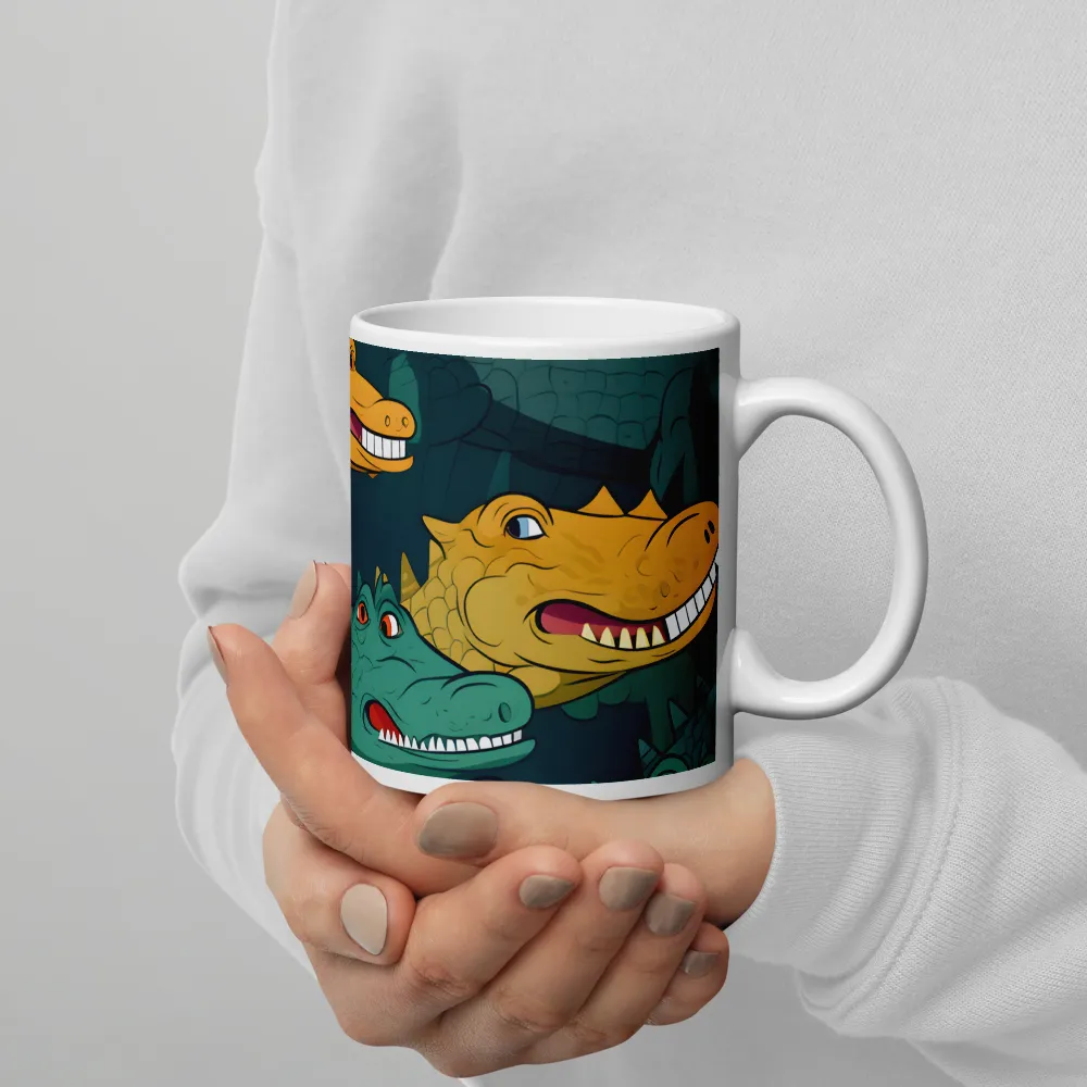 Cheerful Crocodilian Parade | Mugs | Multiple Sizes & Colors