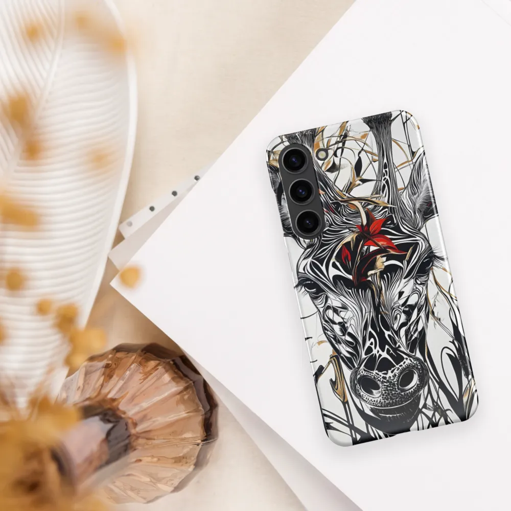 Floral Elegance: The Giraffe's Portrait